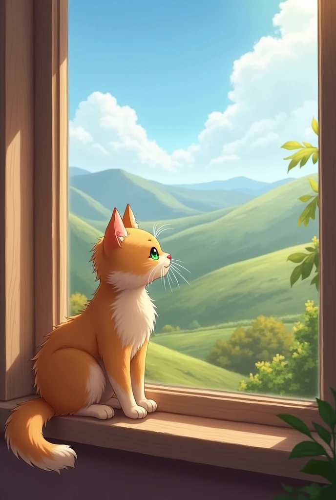 Cat looking out the window