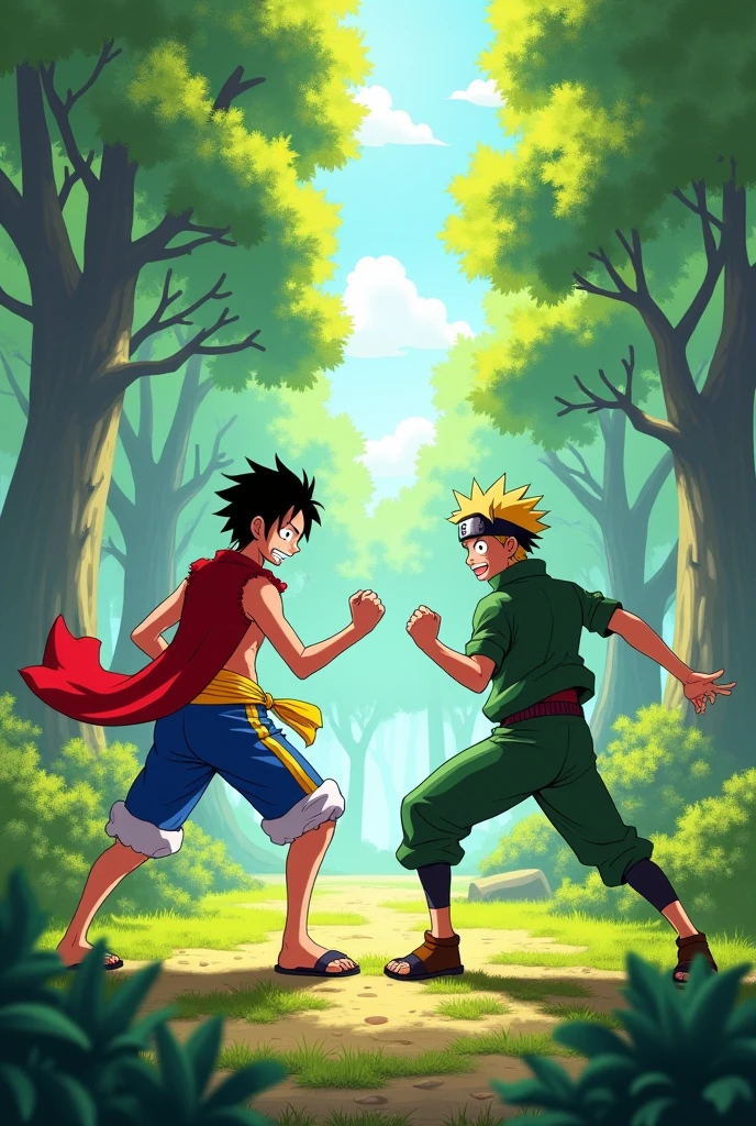 Monkey D. Luffy y Rock Lee 