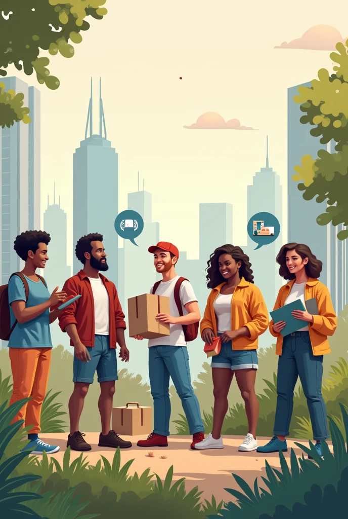 generate a photo for the cover of a slide about an application where you can find volunteer NGOs near you and you can apply to participate in them