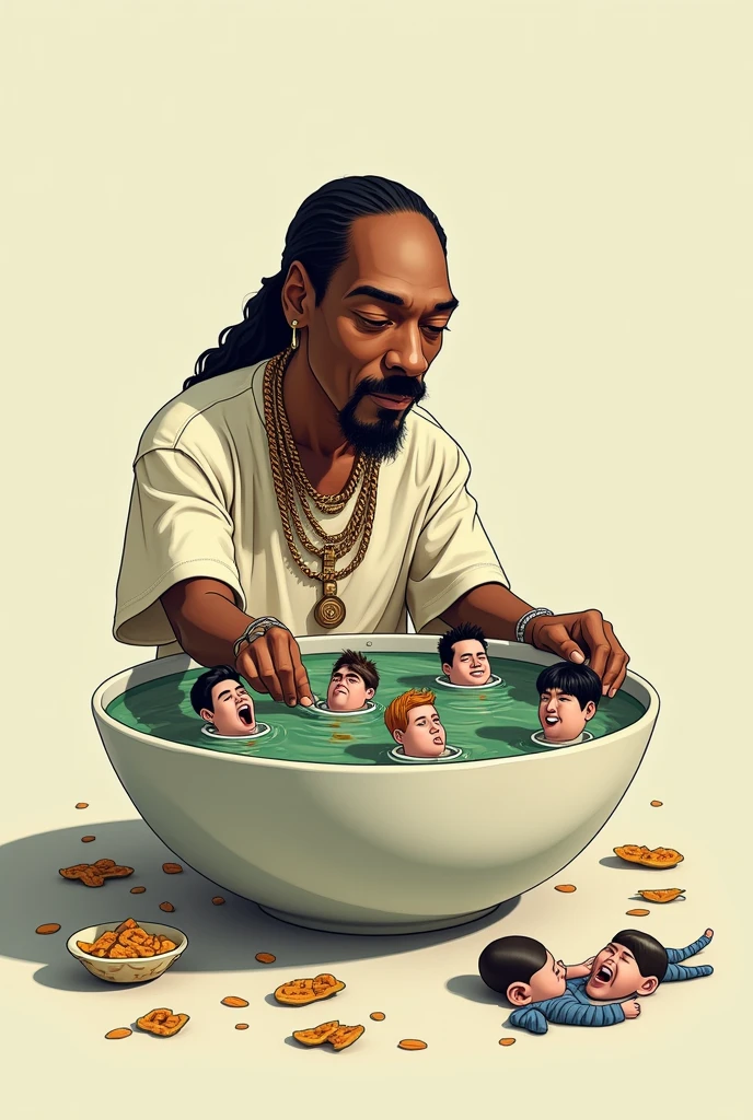 Snoop dogg eating bts in a bowl