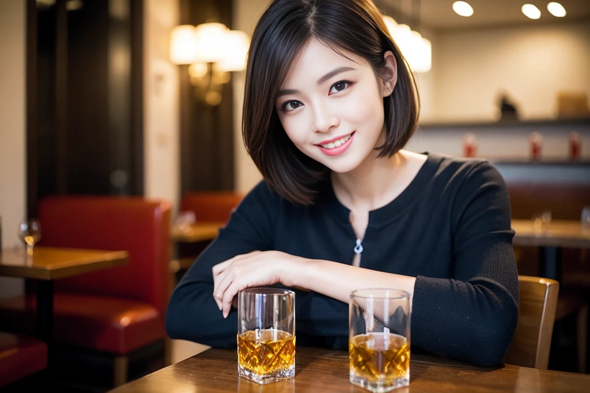 ((Highest quality、8k、masterpiece:1.3))、Whiskey bottles、whiskey、Suntory、Nikka、slimカップル、modelカップル、(Realistic, Intricate details:1.2), full-course dinner、Whiskey bottle and glass on the table、Single Malt、scotch、Rocks glass、Shot Glass、On the rock、Scotland、Amazing view of the sunset sky and clouds、A bright smile、The wonderfulness of smile、 Beautiful Face, blue eyes, The light shines on your face, blush, short hair,Bright Face、 (Age 37), 3,Two beauties、Brown Hair、Shortcuts、Long sleeve shirt、dress、Beautiful woman 1, (slimな顔), (The body is slim), (Brown Hair), (Shortcuts), cheeks turn a little red,Attractive beauty、restaurant, In a prominent place (From the waist up) Nova Frog Style, actress, model, Upper Body, White wine, slim, smile, (smile: 1.15), Beautiful fine grain, Depth f/2,saturation, High Contrast, Strong light and shadow,Moist Body:1.5、3D texture、Delicate eyes、Brown Hair、The hair is very shiny、