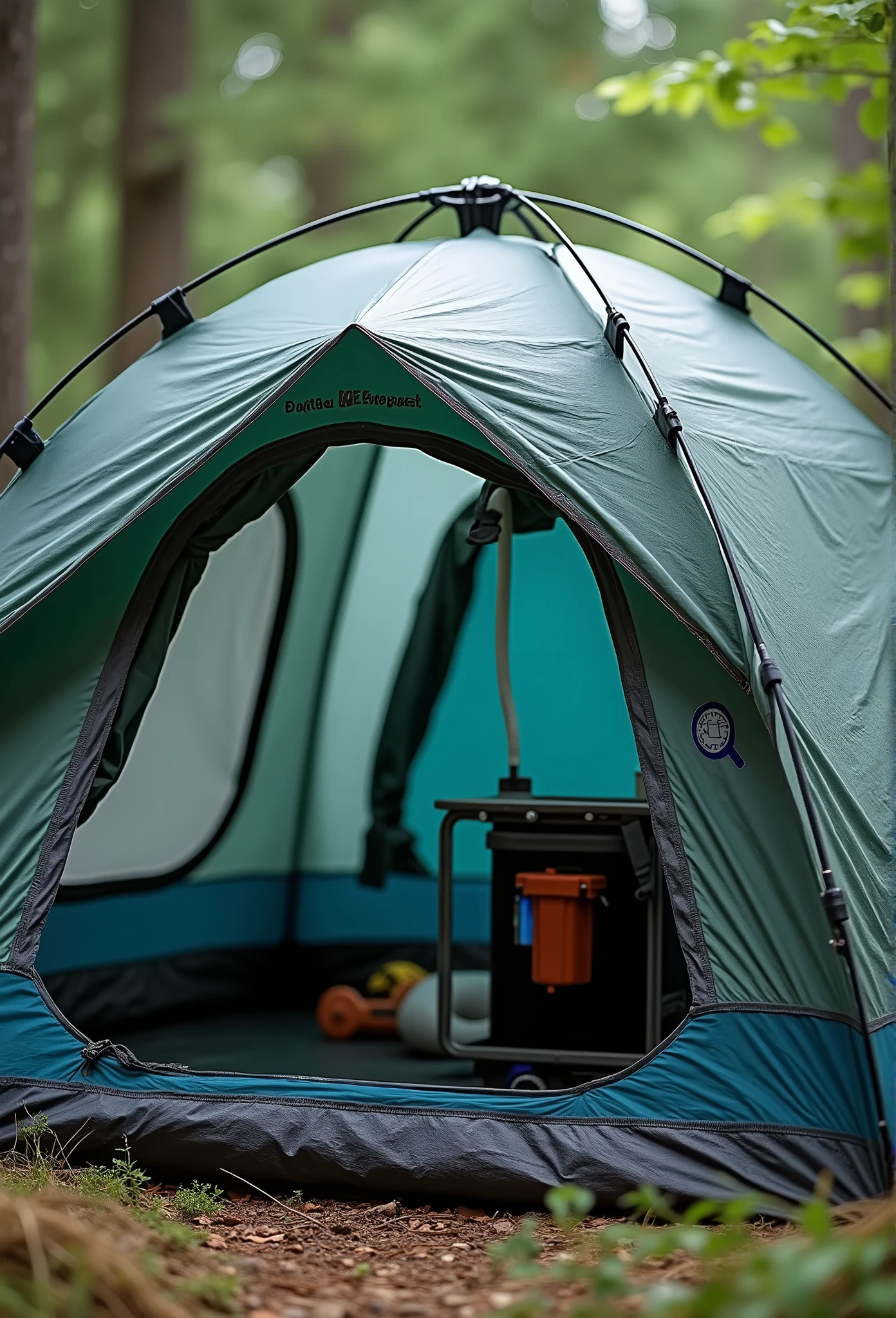 Installing a water collection filter inside a large 5-person camping tent, Connecting the raindrop collector of the camping tent to the water collection filter, 4K