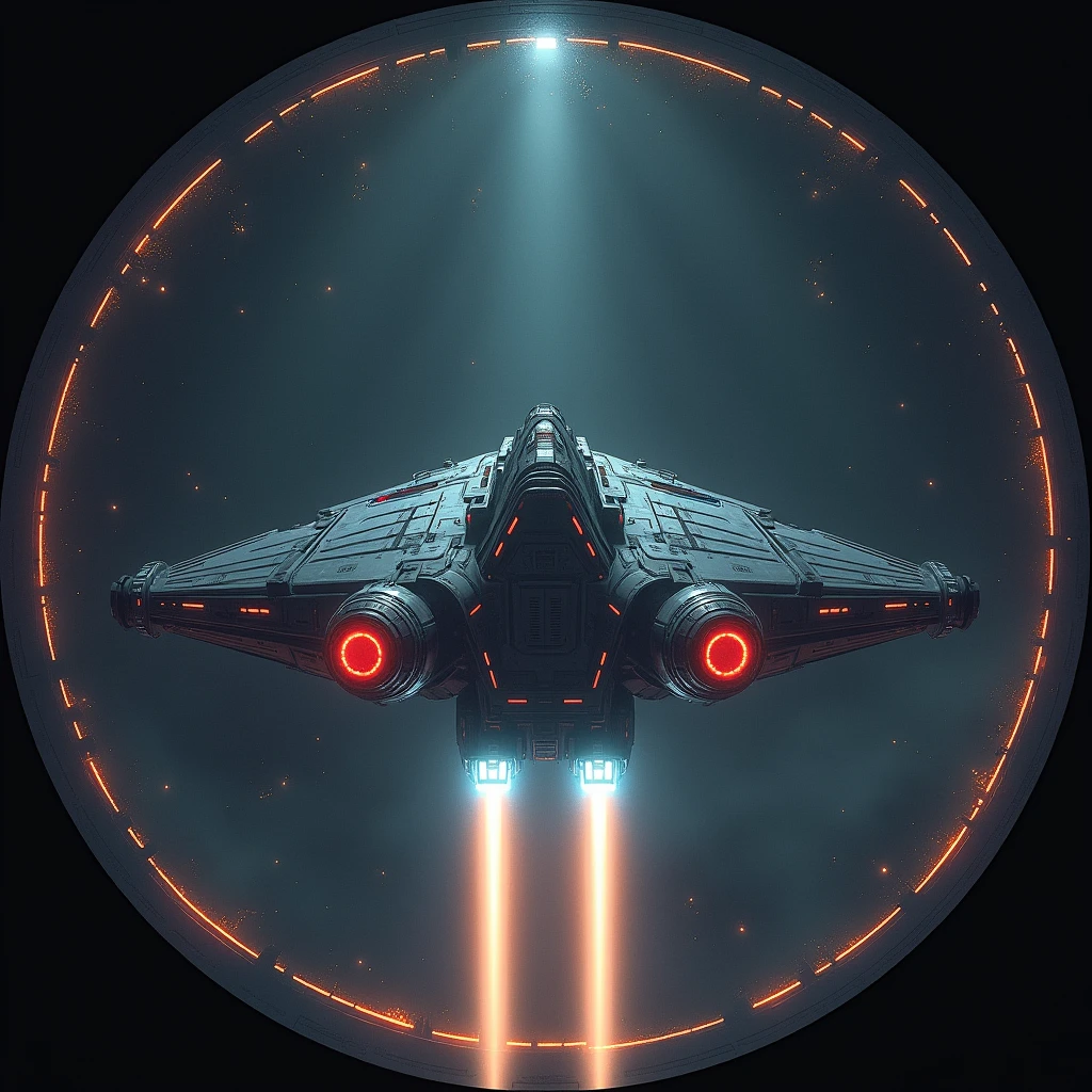 The spaceship in the front is a circle.