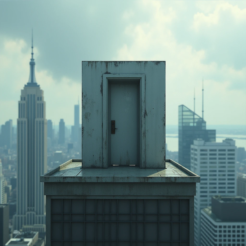 door on the roof of the building