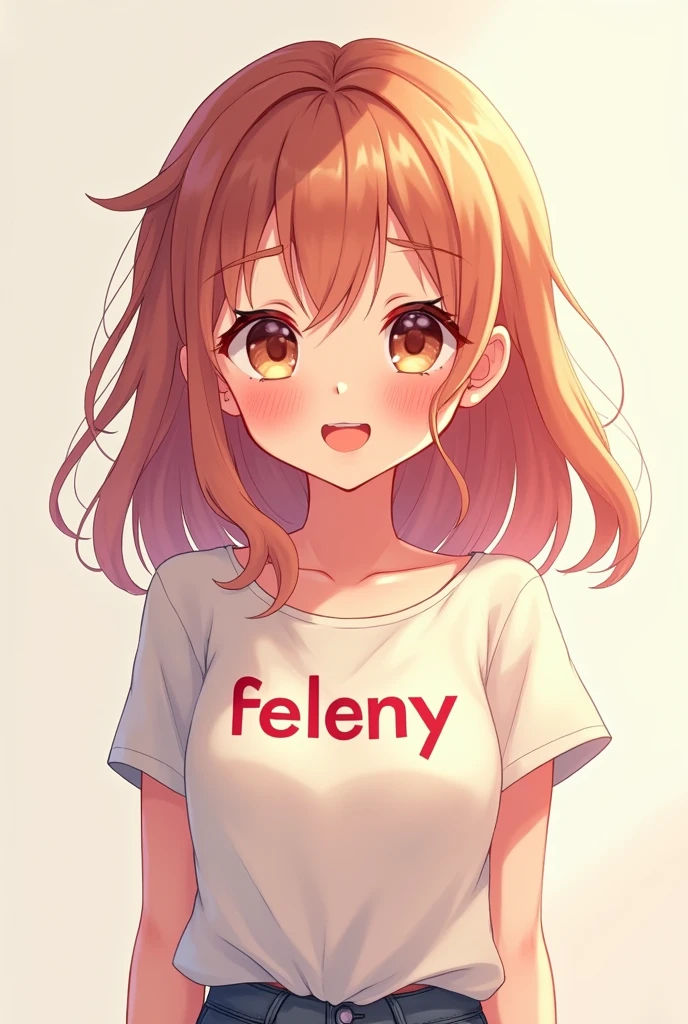 soft anime girl with a shirt that says felony