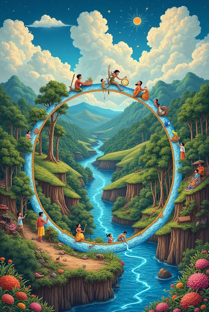 Water cycle image in hindi