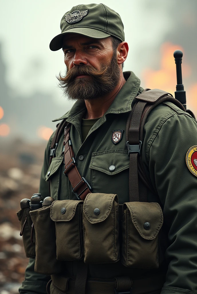 Soldier with big mustache
