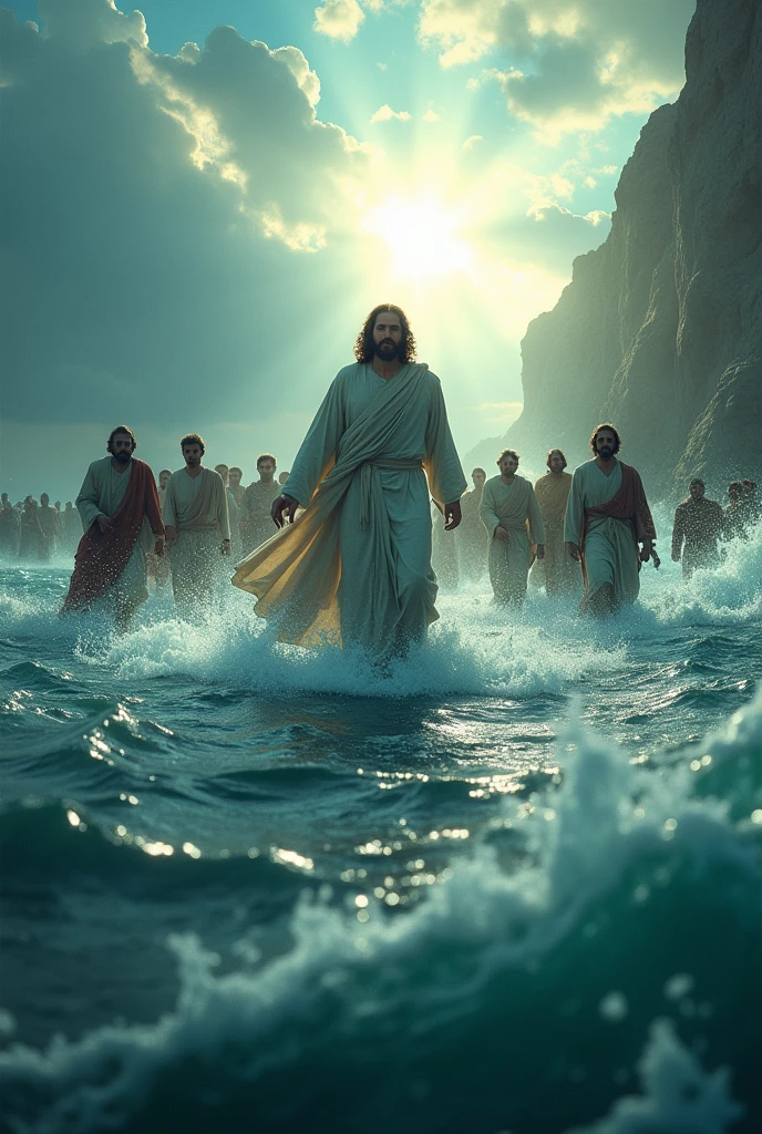 Video of Jesus Christ in the Red Sea with his servants