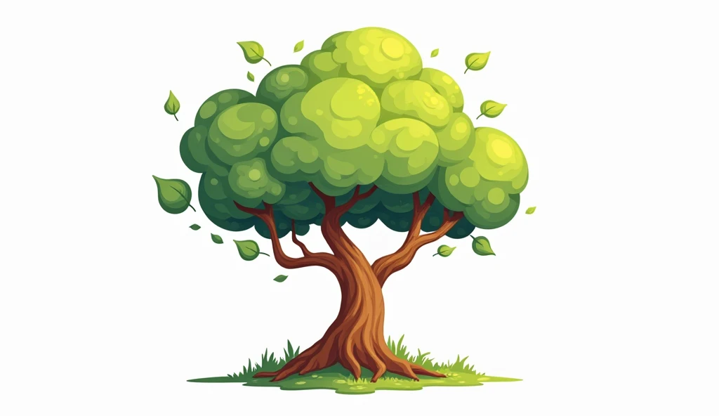 In 2d cartoon style "a tree with white background"