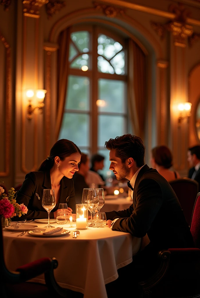 Photo réaliste, Restaurant romantique 

