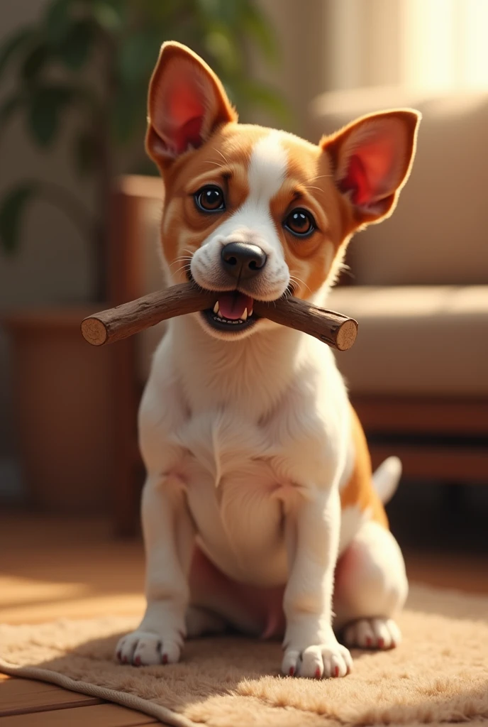 Normal Street dog eat bone