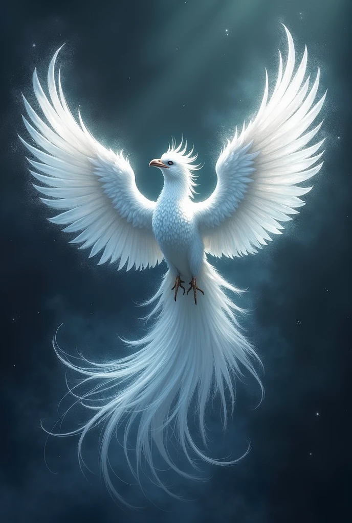 
                      ( perfect anatomy )  Fantasy business logo fantasy art silver white phoenix(Open your big glowing wings)A sign depicting a fair, a magnificent bird of paradise tail, a bird shining with light, a dark background.

                           High-quality content is very detailed.、Dynamic angles and elegant atmosphere，Intricate details, masterpiece, fair. Realistic, fresh and elegant aesthetic style. Airbrush digital oil painting. Movie lighting is very beautiful., perfect composition, intricate details, Super detailed and exquisite high quality work from a master artist