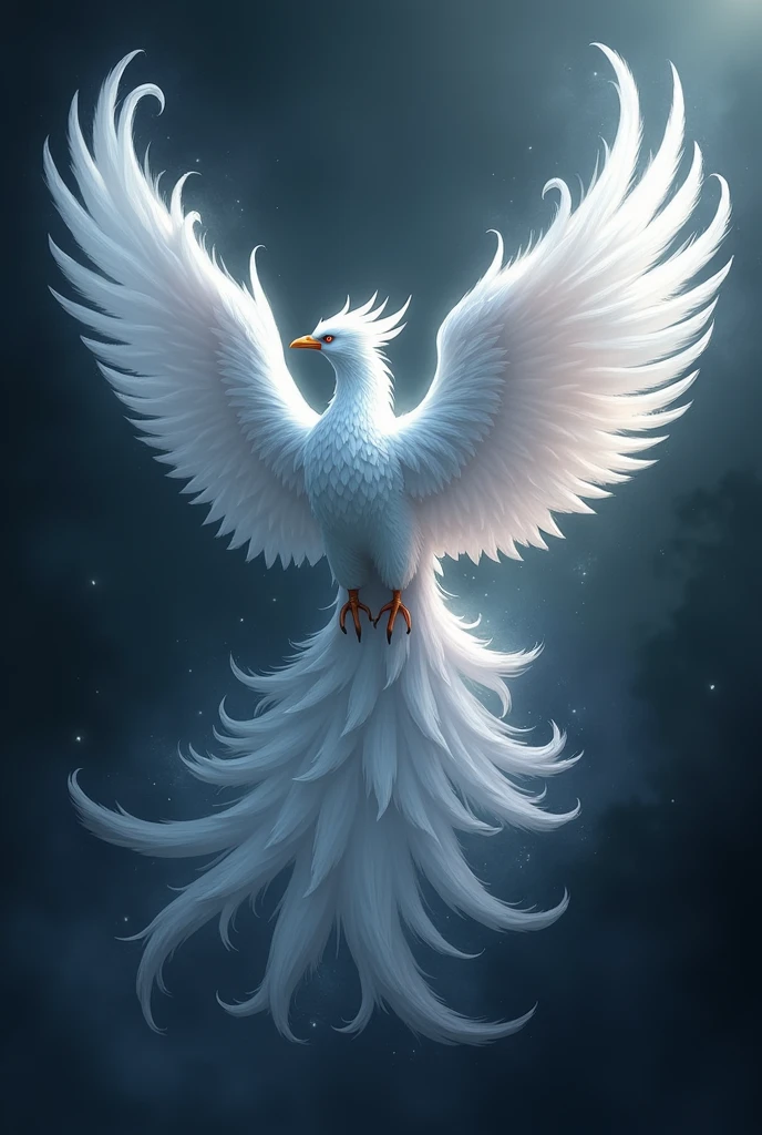 ( perfect anatomy ) Fantasy business logo fantasy art silver white phoenix(Open your big glowing wings)A sign depicting a fair, a magnificent bird of paradise tail, a bird shining with light, a dark background.
High-quality content is very detailed.、Dynamic angles and elegant atmosphere,Intricate details, masterpiece, fair. Realistic, fresh and elegant aesthetic style. Airbrush digital oil painting. Movie lighting is very beautiful., perfect composition, intricate details, Super detailed and exquisite high quality work from a master artist