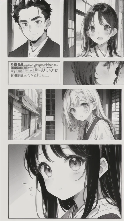 (masterpiece, Highest quality:1.2), Comic no Chrome、Japanese Manga、Conversation scene