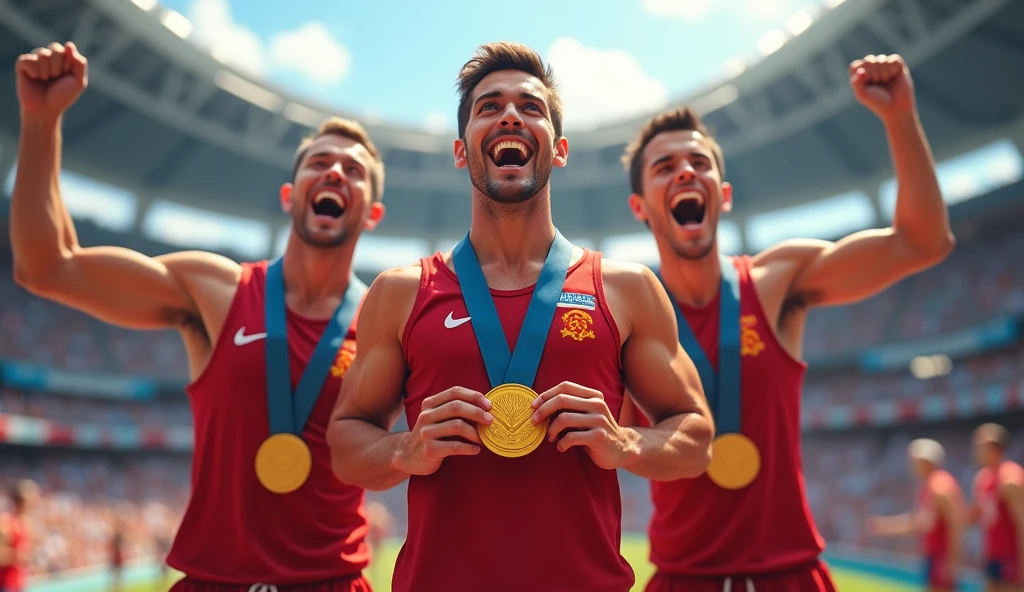 Olympic athletes win a gold medal