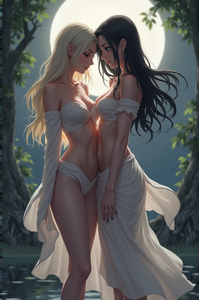 Two beautiful girls with healthy skin, lesbians and obvious muscles are kissing and licking each other, saliva is flowing from the corners of their mouths, and their breasts are touching each other. They wore skin-colored kimonos with high slits, adjusted to thigh length, and long slit pants. Has tassels or other accessories. Clothes can accidentally unravel (come apart), become embedded (causing clothing to pull on the crotch), and tops can slip off (causing exposure). The expression is fiery and defiant. (Masterpiece, Best Quality: 1.2), beauty, pink hair, shiny skin, seductive pose, cleavage, wet skin, crop top, exposed breasts, large breasts, exposed breast detail, staring Eyes, exaggerated blonde hair, sharp edges, moody lighting, artfully melted vanilla ice cream. Cream cheese slurry running down, stains dripping everywhere, provocative pose, amazing ass, legs spread. Details: The legs are spread wide, the M-shaped legs are dark, the eyes are super beautiful and shining during orgasm, and the big breasts reveal the cleavage. nipple. navel, light pink, muscular, legs spread, juicy, wet, seductive, big breasts, cleavage exposed, navel, dark brown skin, blonde, long straight hair, schoolgirl cut, cosplay, late night, wet, sweaty Armpits, (tanned) face): 1.6), healthy tanned skin, white underwear, pink underwear, skin color underwear, black underwear, underwear moved to the thigh side, with a large amount of viscous white liquid seeping from it come out. Field Bokeh, (Detailed Background), Perfect Layered Cut, (Full Body Shot/Cowboy Shot/Side View), 8K, Gorgeous Lips, (Masterpiece), (Best Quality), (Ultra Detailed), ((Sexy) ;1.5) ) Very beautiful, illustrations, perfect composition, intricate details, ridiculous, detailed faces, (anime, masterpiece, complex: 1.3), (best quality, hired textures, high details: 1.2), (4k) , (Extreme Details: 1.4)