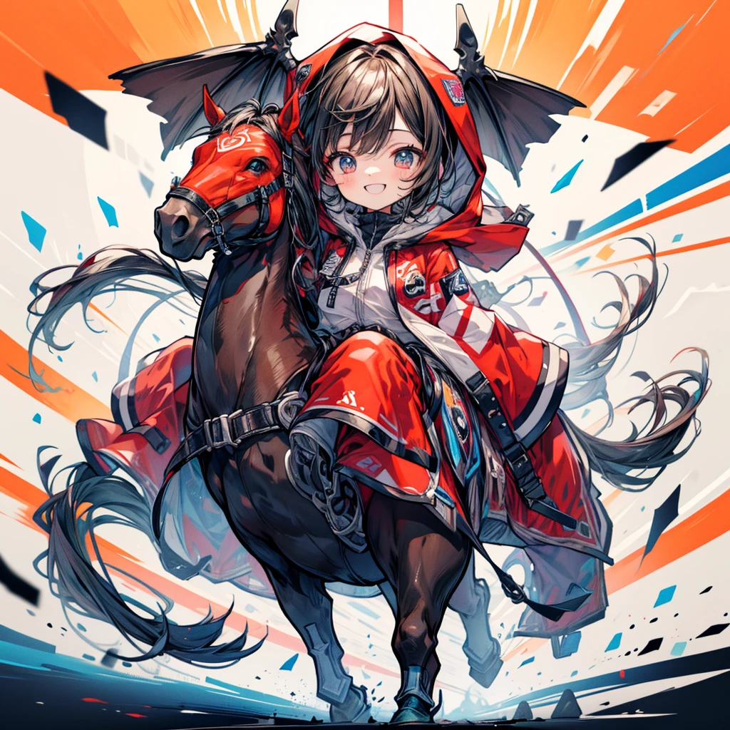 Racecourse、8K、16K、32K、Chibi、1 pretty girl、((Horse Racing場))、((Horse RacingのIn front of the goalでBettingを持って手を挙げている))、最のsmile、smile:1.4、Horses are running、Animal ears、Wearing a hoodie、Wearing a hood、Betting、Horse Racing、In front of the goal、Have a business card sized piece of paper、(((masterpiece))), (best quality), (ultra detail), (very_high_resolution), (large_filesize), (full color)