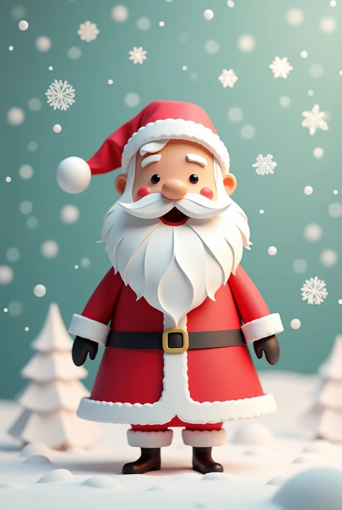 3D Santa Claus Paper Snow Cute Kids
