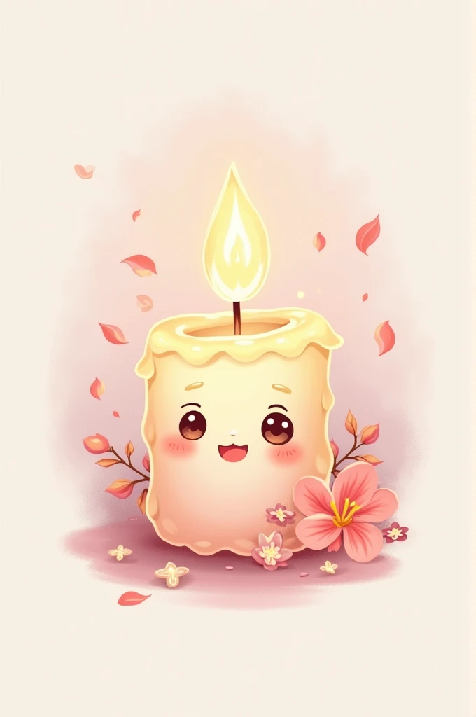 I want a logo off aromatic candels in pastel colors in a style of anime