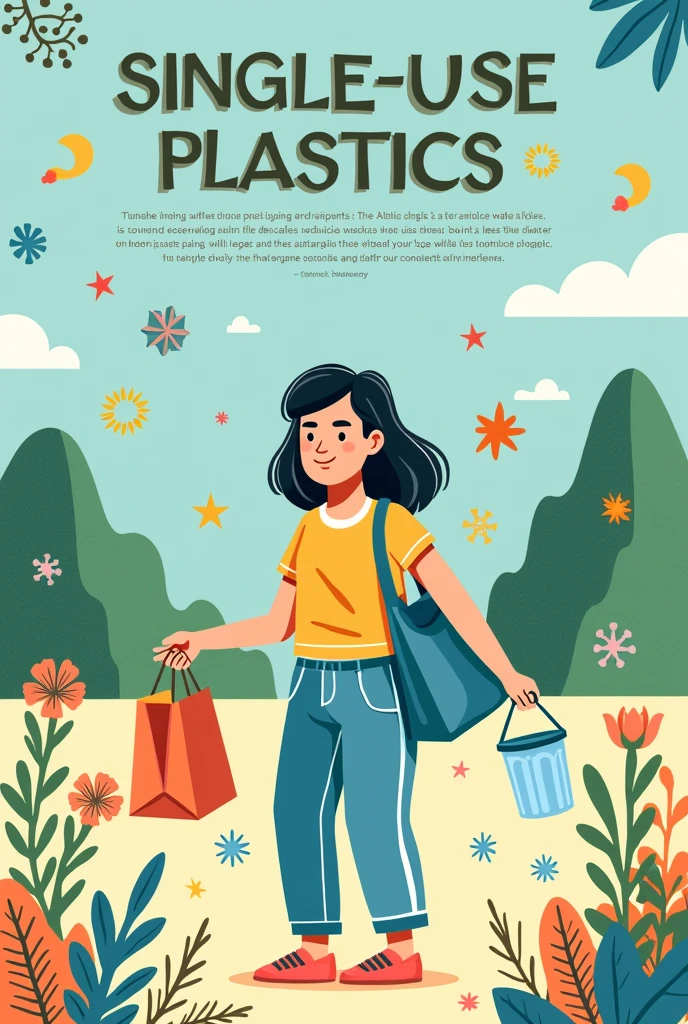 Reducing Single-Use Plastics: A Step Towards Sustainable Living (make a poster on this topic)
