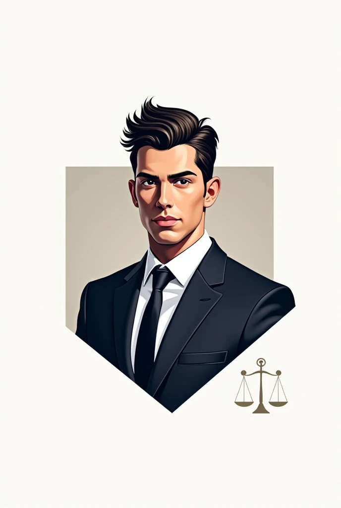 Design a logo for a judge, young looking, handsome and cool.