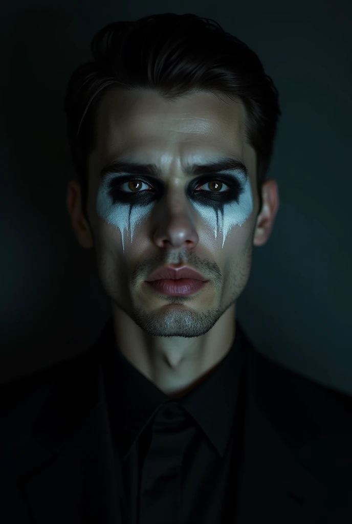 Creating a RANDOM MAN based on Robert Pattinson's smoky eye look (in "The Batman") but, at the difference that is a WHITE colour makeup AROUND EYES.