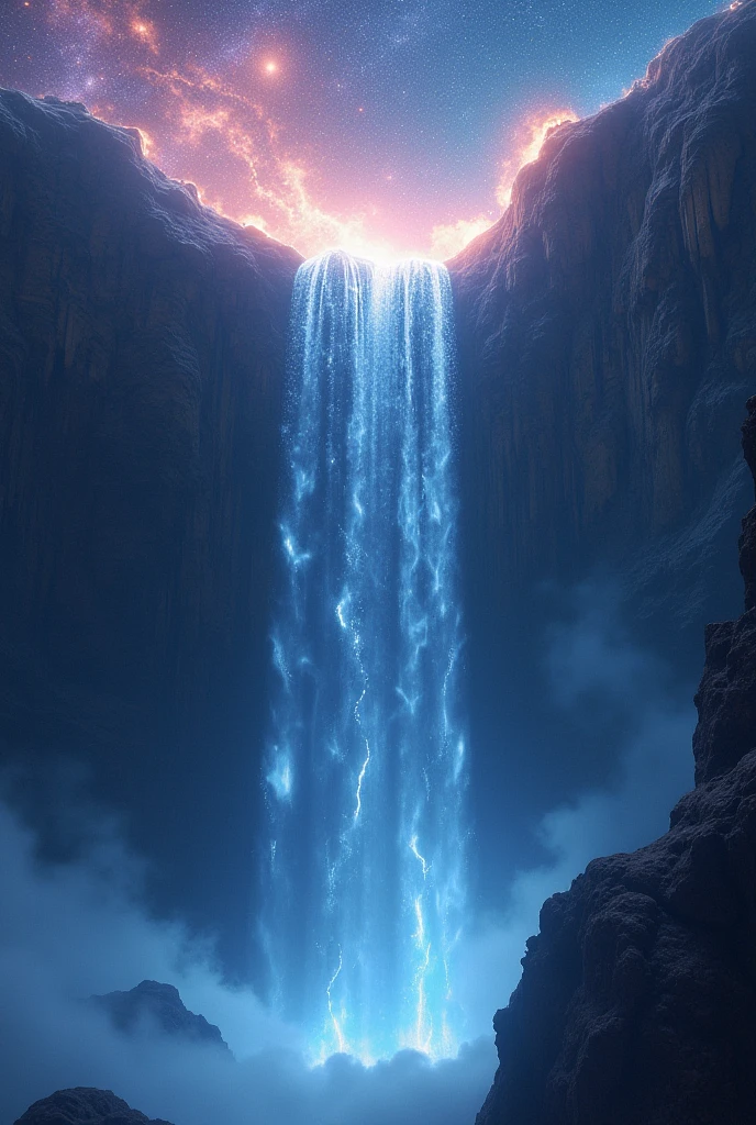 The waterfall drops three thousand feet,I suspect it is the Milky Way falling from the sky