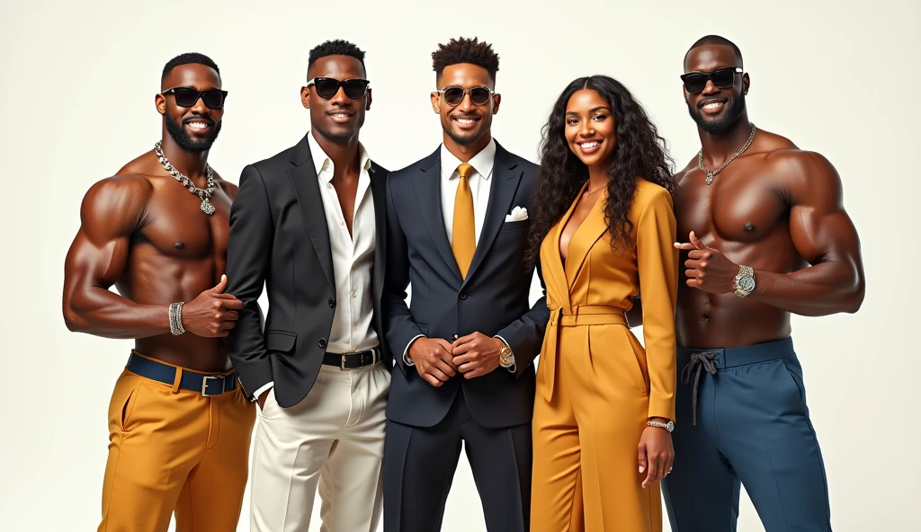 Rich athletes with new outfit and shoes smile face