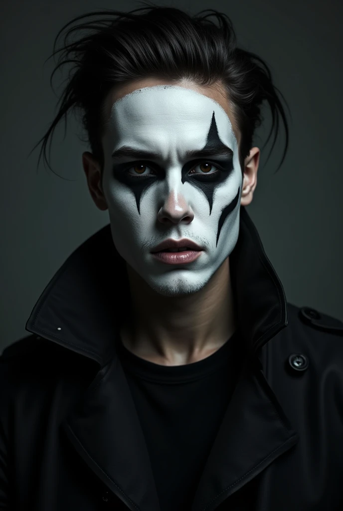 Creating a RANDOM MAN based on Robert Pattinson's smoky eye look (in "The Batman") but, at the difference that is a Only WHITE colour makeup AROUND EYES.