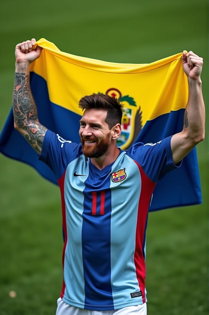 Messi with the flag of El Salvador 