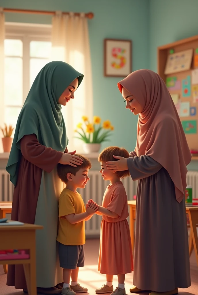 Muslim kindergarten teachers cover their private parts short and sweet

