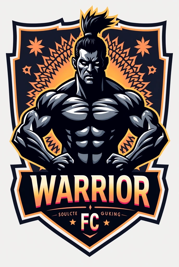 football team logo named “ Warrior FC “ in pattern structure