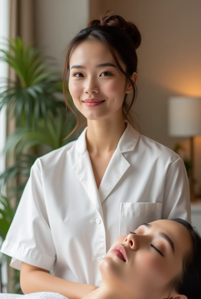 a female beautician