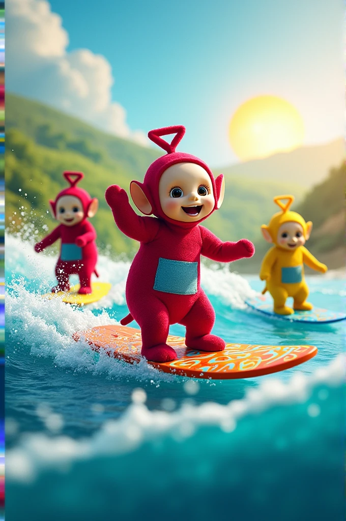 Tele tubies surfing
