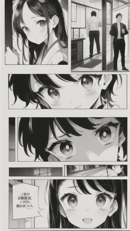 (masterpiece, Highest quality:1.2), Comics in Chrome、Japanese Manga、Conversation scene