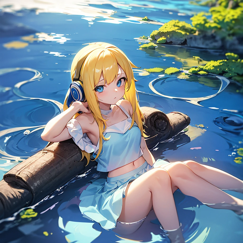 Best quality, masterpiece, ultra high res, detailed background, realistic, 1girl, solo, female, muscular, mature female, Straight hair, yellowish blonde, medium length, hair strands hanging on the right side of the face, remarkable accessory, ((a set of headphones) wireless that have a triangle-shaped logo on the headphones), makeup, eye shadow, sitting in a chair, legs spread, showing panties, seductive scene, sticky school clothes, wet breasts, open mouth, serious face, sexy beak, beautiful eyes, well done, blue eyes (of course), sparkle we eyes, erotic expression, school, real shadow and light, depth of field, huge boobs, torn clothes, torn bra, uderboob, looking at the viewer, strong wind in the face, strong wind in hair, loose hair, Miku Nakano, Konosuba, sweaty, wet, sexy, flushed, embarrassed, moaning, (((thick white liquid on the breasts)), ((very sweaty)) ((the body is dripping wet)) ((wet thighs)), ((spreading thighs)), no mistakes, well detailed, extremely well done, eyes well drawn, eyes well done, face well drawn, ((no art error))