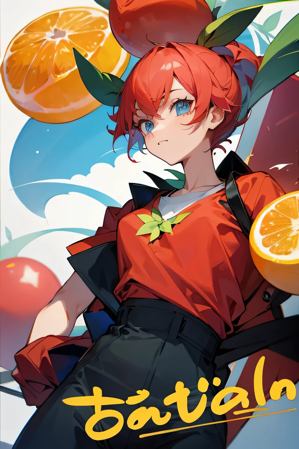 Generate a version of this character with different clothing and hair colors.