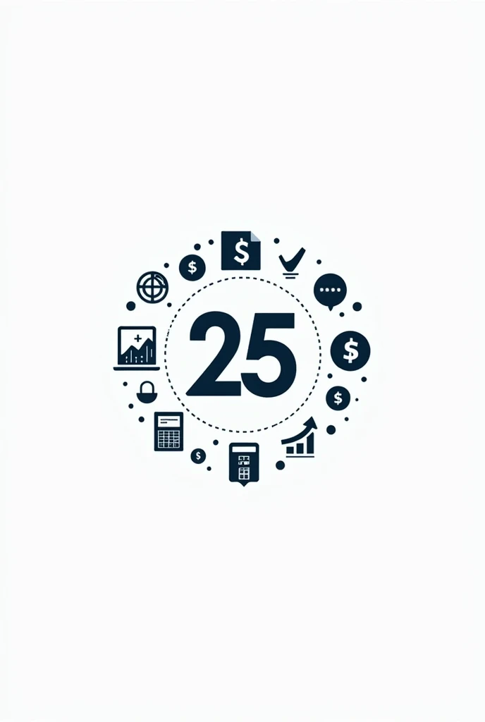Creat a logo of the text“ Economics Batch 25”with many sign of economic symbole