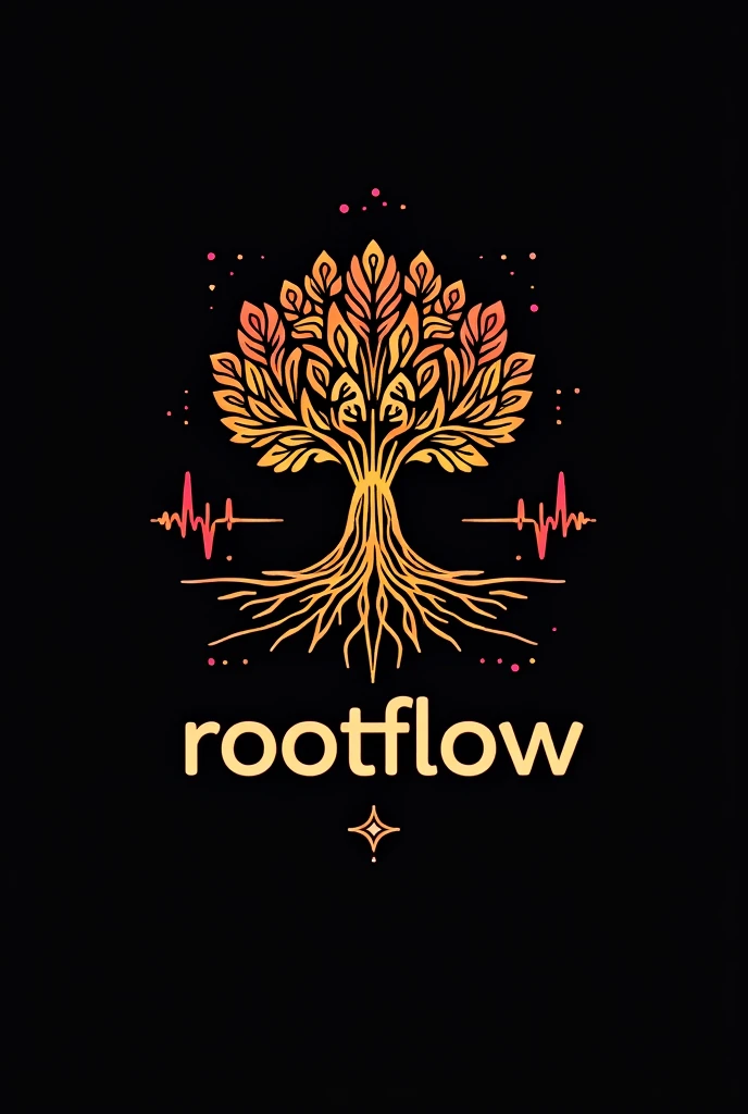 Make a logo for a party called "rootFLOW"
conceito: A design that incorporates elements of Afro-futurism, such as geometric patterns inspired by traditional African art, mixed with modern symbols of music and technology. This can create a visual identity that unites the past and the future..
colors: colors vibrantes como vermelho, orange, yellow and gold, that are traditional in African culture, combined with metallic or neon tones to give a futuristic touch.
A typographic design where the word "root" has a more solid and strong style, mens "FLOW" is written with a more fluid and dynamic font, giving the feeling of movement. Typography can be combined with graphic elements that suggest musical vibrations or rhythms..
make this image for me using the word "root" In Portuguese "FLOW" in English