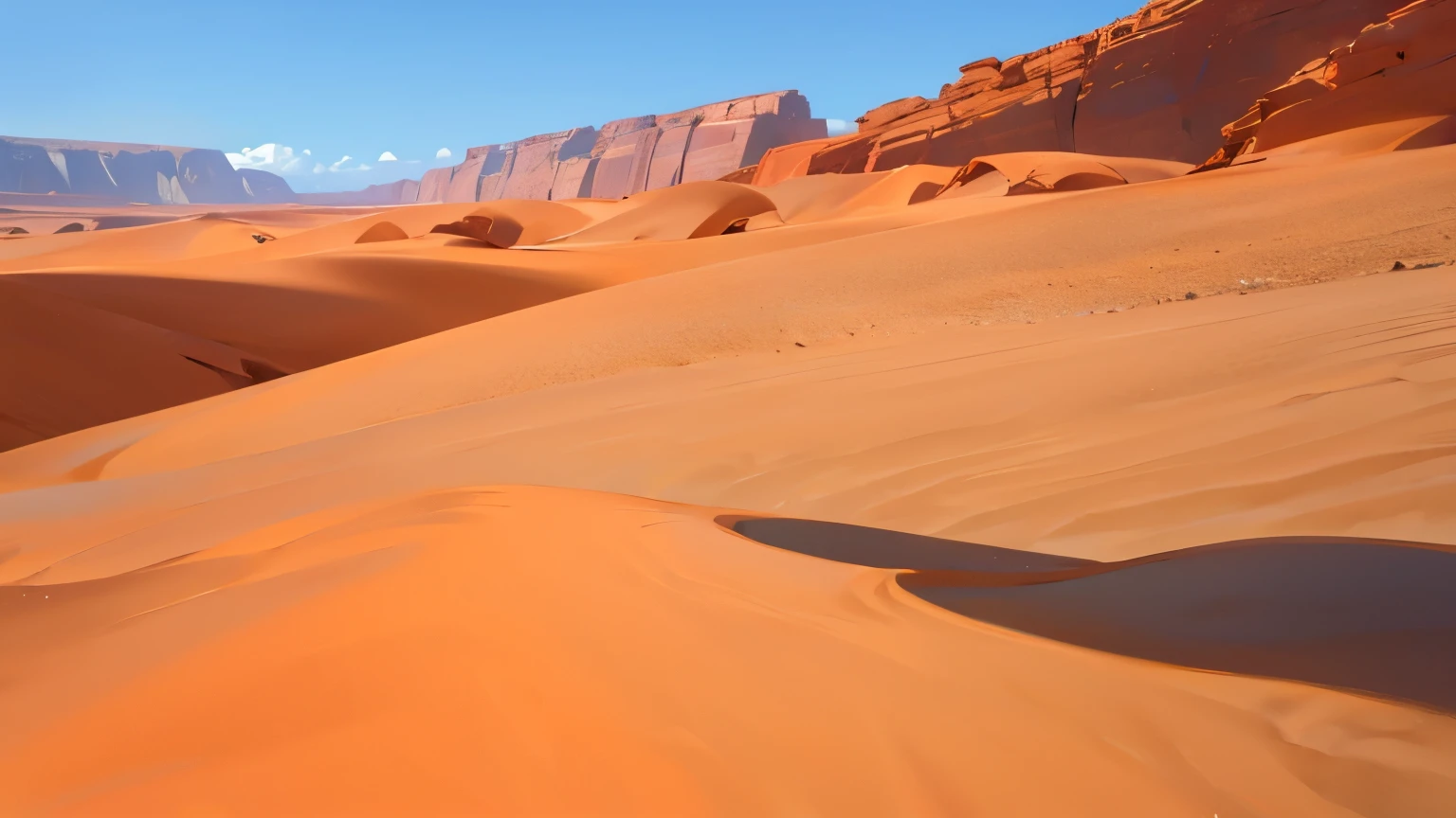 Desert, sand, red rocks, Clear blue sky, far, red color