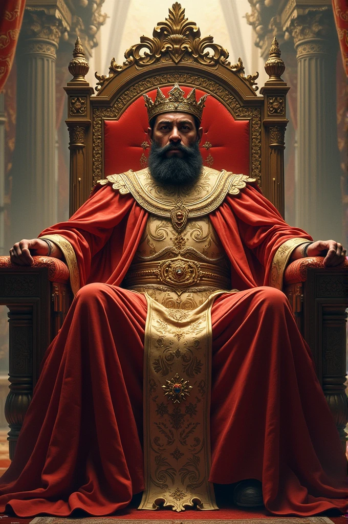 Emperor jovius sitting in throne
