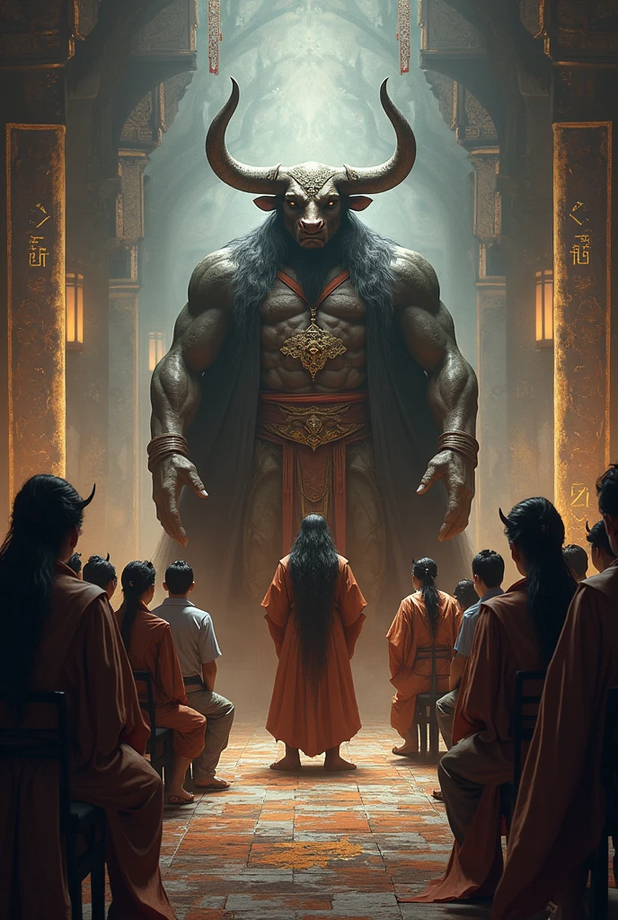 Teacher Bull Demon King Teaching students in the classroom
