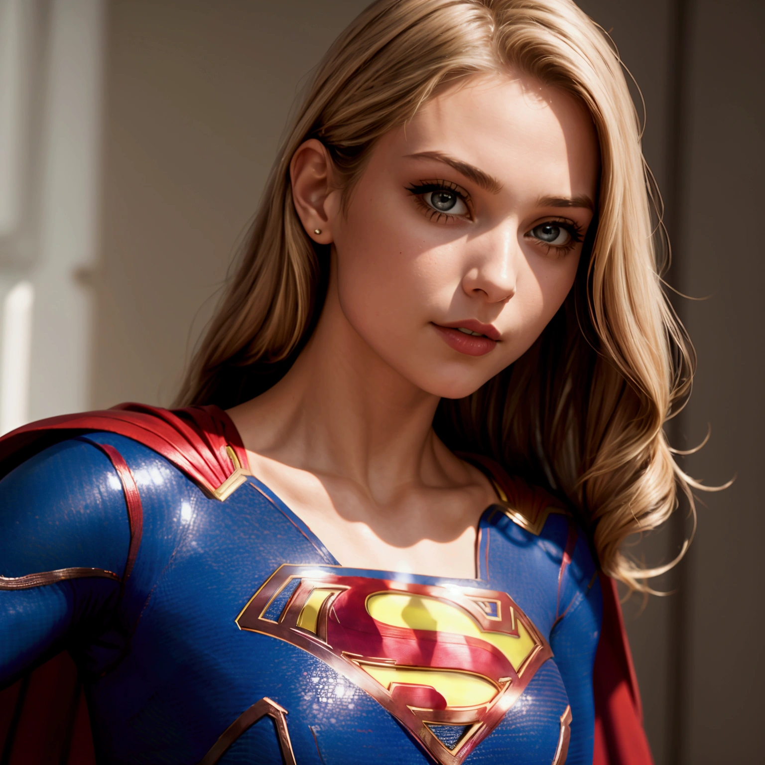 Supergirl in a leotard