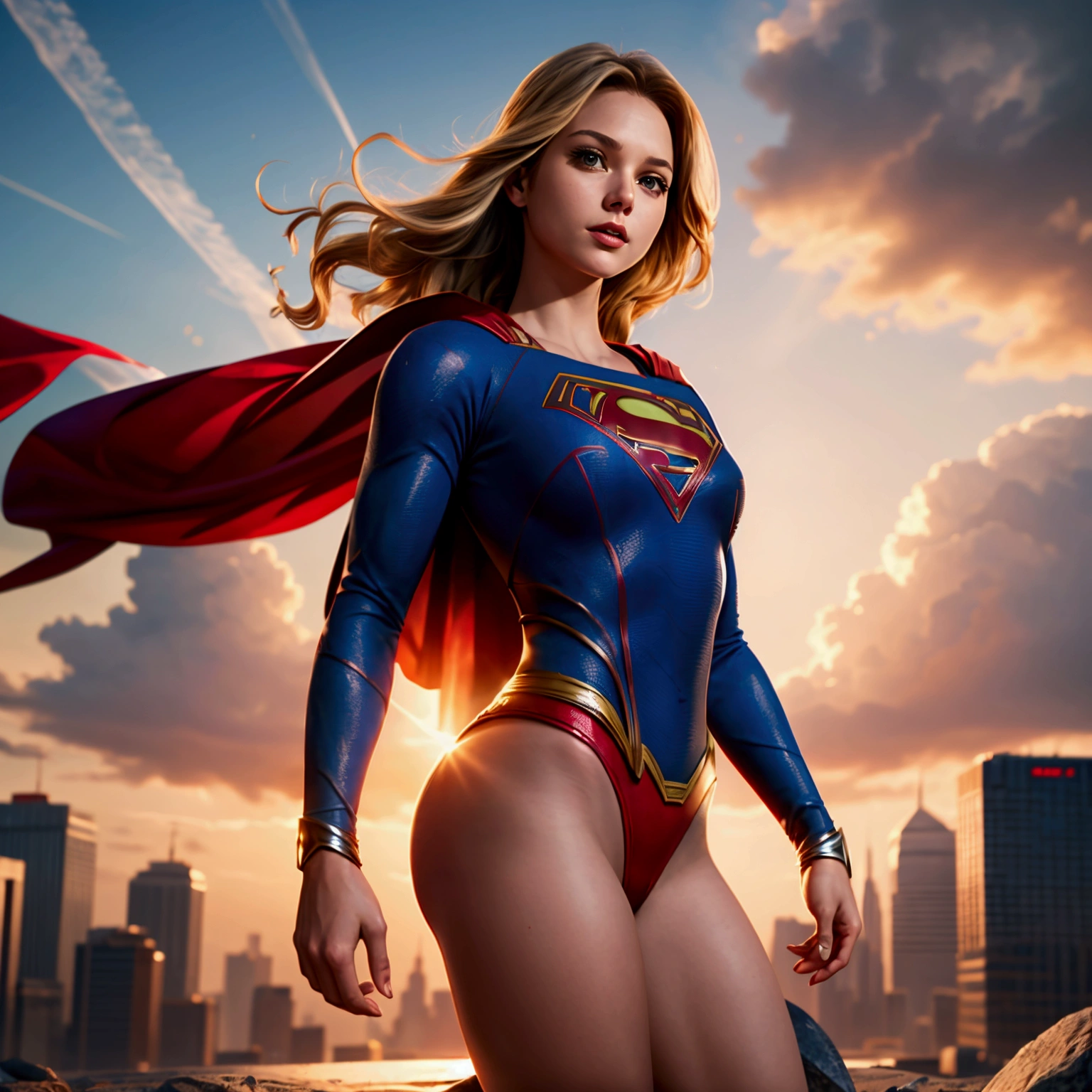 Supergirl in a leotard