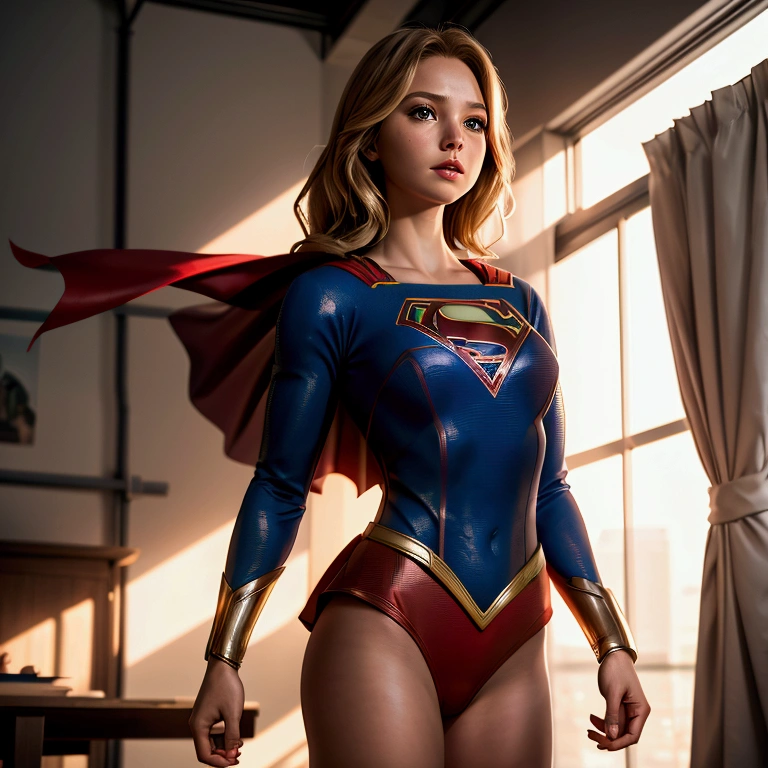 Supergirl in a leotard