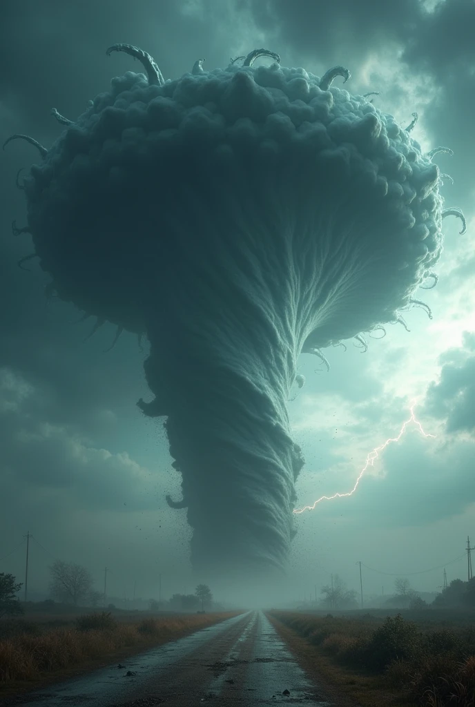8k, super detailed, hdr, high definitition, 1 mega tornado, god's wrath, blade vortex tornado, tornado with metal blades around the catastrophic event