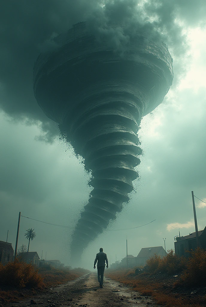 8k, super detailed, hdr, high definitition, 1 mega tornado,  god's wrath, blade vortex tornado, tornado with metal cutting blades around the catastrophic event