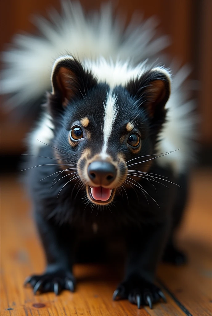 Furry skunk male penis butthole-spreading fart point-of-view