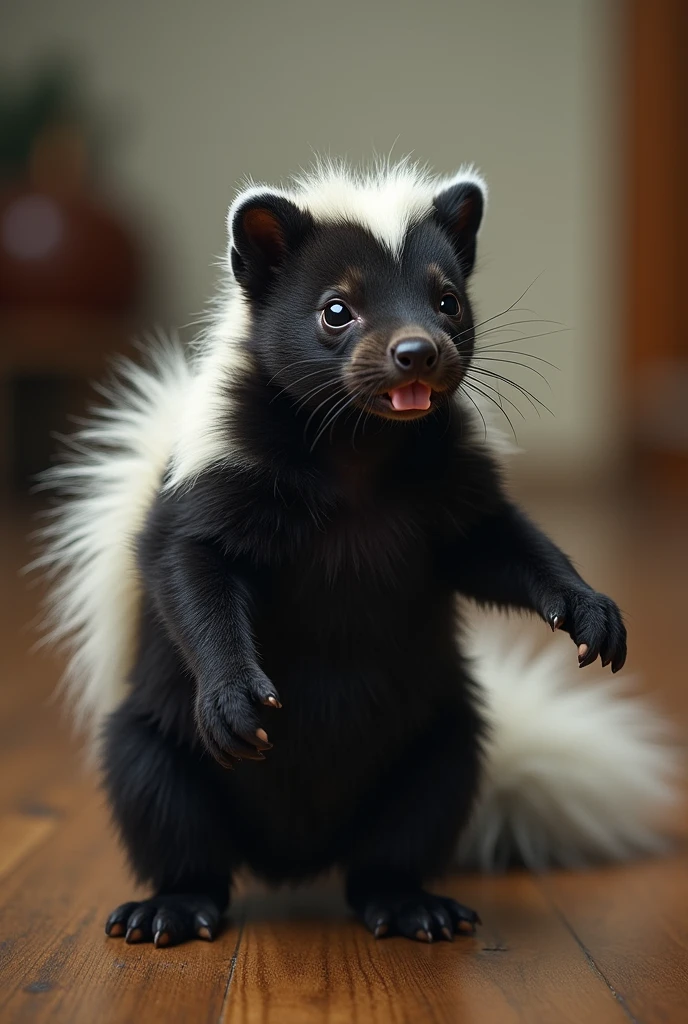 Furry skunk male penis butthole-spreading fart point-of-view
