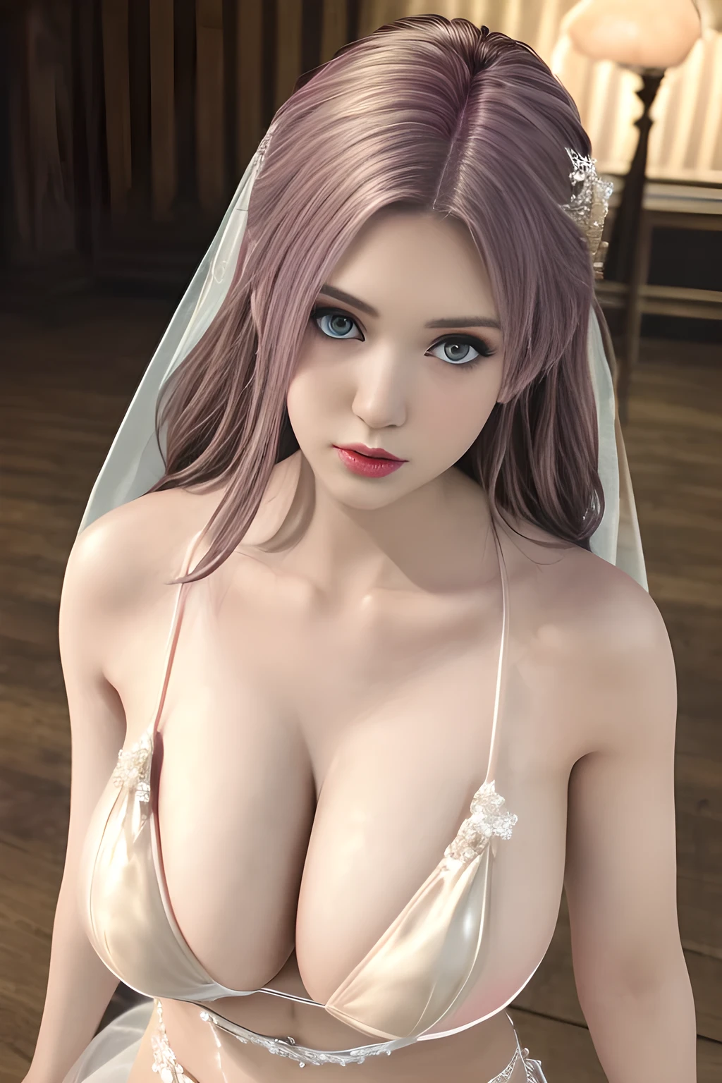 1girl ,flirtatious expression, wearing Bikini style wedding dress,,,(best quality,8k,highres,masterpiece:1.2),ultra-detailed,(realistic,photorealistic,photo-realistic:1.37),studio lighting,ultra-fine painting,sharp focus,physically-based rendering,extreme detail description,professional,vivid colors, huge breasts,mature women, elise